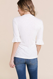 White Ruffle Sleeve Top