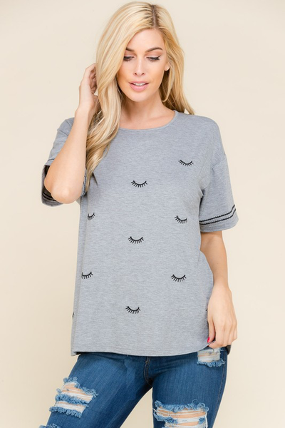 Kylie Eyelash Embroider Top