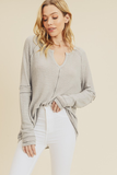 Ophelia Waffle V-Neck