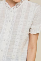 Mindy Lace Button Down Top