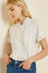 Mindy Lace Button Down Top