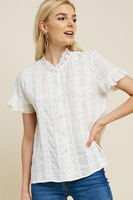 Mindy Lace Button Down Top