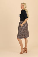 Lauren Leopard Button Skirt